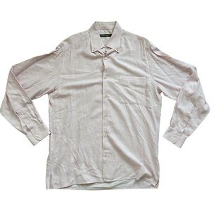 Ermenegildo Zegna Cashco italian Light Pink Checkered Dress Shirt Size Large